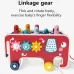 Baby Percussion Wooden Elephant Drag Cart Hitting Hamster Children Educational Toys Red