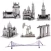 3 PCS 3D Metal Assembly Model World Building DIY Puzzle Toy Sydney Opera House