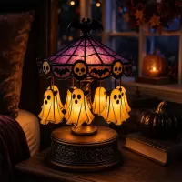 Halloween Ghost Carousel Motion Night Light Table Lamp Ornament