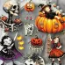Halloween Embossed Cartoon Cute Stickers
