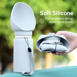 Collapsible Silicone Pet Water Bottle Portable Fold Up Dog Drinking Water Cup Leak Proof Outdoor Travel Water Dispenser for Pets Walking Hiking