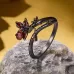 S925 Sterling Silver Halloween Style Dark Gothic Mandala Open Ring