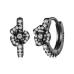 S925 Sterling Silver Halloween Gothic Dark Night Rose Zirconia Earrings