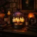 Halloween Ghost Carousel Motion Night Light Table Lamp Ornament