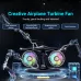 LAMJIE Creative Airplane Engine Dual Turbine Desktop Fan USB Rechargeable Quiet Small Desk Fan Long Lasting Battery Cooling Fan for Dorm Gaming Office Workstation