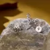 S925 Sterling Silver Oxidized Dark Style Halloween Bat Stud Earrings