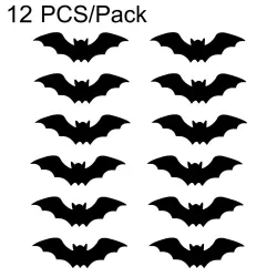 12 PCS/Pack Halloween LED Glowing Bat Wall Decorations Kit