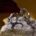 S925 Sterling Silver Halloween Gothic Dark Night Rose Zirconia Earrings