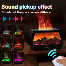 Fireplace Style Flame Humidifier Aroma Diffuser Mini Essential Oil Fragrance Machine Auto Mist Sprayer for Home Decor