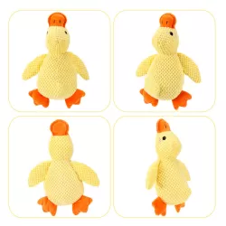 Squeaky Yellow Duck Dog Toy Sturdy Plush Puppy Chew Toy Interactive Enrichment Pet Toy for Dogs