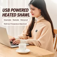 Electric Heating Blanket Multi-temperature Adjustable Heating Shawl Single Person Washable Heated Throw for Home or Office