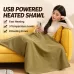 Graphene Electric Heating Blanket Multi-temperature Adjustable Heating Shawl Single Person Washable Heated Throw for Home or Office