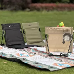 COOL CAMP C-Y006 Outdoor Camping Back Cushion Aluminum Folding Beach Chair Park Wild Leisure Chair