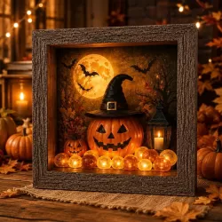 DIY Lighted Halloween Ornament Shadow Box Night Light Kit